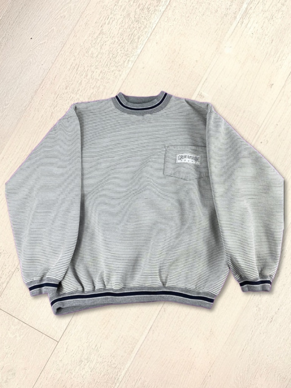 Vintage GAP striped oversized sweatshirt classic crewneck medium pocket - Picture 10 of 10